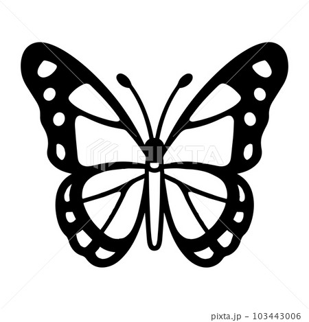 Hand Drawn butterfly in doodle style 103443006