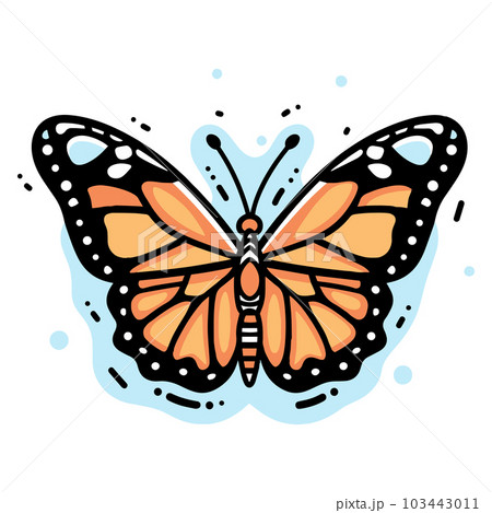 Hand Drawn butterfly in doodle style Hand Drawn butterfly in doodle style 103443011
