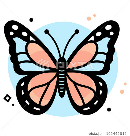 Hand Drawn butterfly in doodle style Hand Drawn butterfly in doodle style 103443013