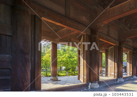 京都 早朝の南禅寺三門 新緑の季節 京都 早朝の南禅寺三門 新緑の季節 103443531