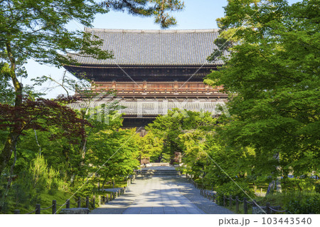 京都 早朝の南禅寺三門 新緑の季節 京都 早朝の南禅寺三門 新緑の季節 103443540