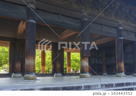 京都　早朝の南禅寺三門　新緑の季節 103443552