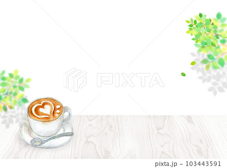 木漏れ日とラテアート　背景素材 103443591