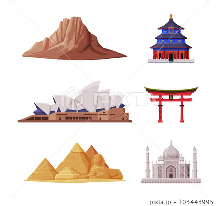 Travel and Tourism with Famous City Landmark Vector Set Travel and Tourism with Famous City Landmark Vector Set 103443995