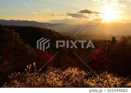 横谷観音展望台の紅葉と夕景 103444682