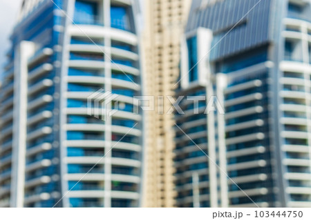 Dubai city - amazing city center skyline at suny day, United Arab Emirates blurred mockup 103444750