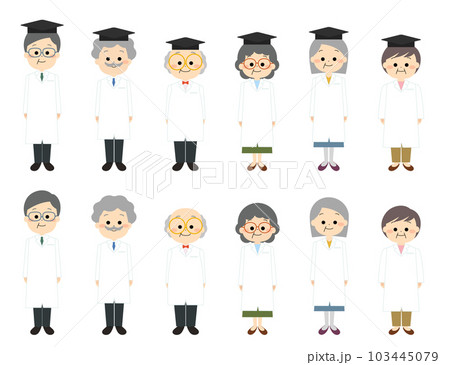 シニア世代の研究者、医師セット シニア世代の研究者、医師セット 103445079