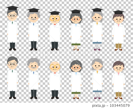 シニア世代の研究者、医師セット シニア世代の研究者、医師セット 103445079