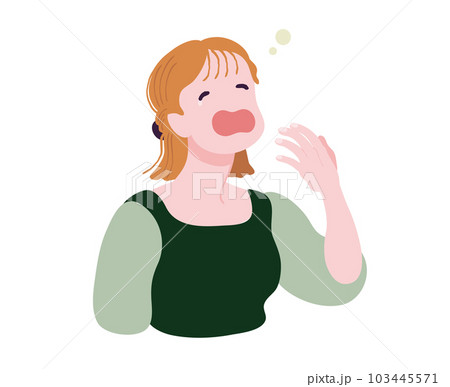 酷い眠気で欠伸が出る人 睡眠不足 気圧不調 103445571