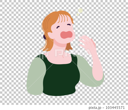 酷い眠気で欠伸が出る人 睡眠不足 気圧不調 103445571