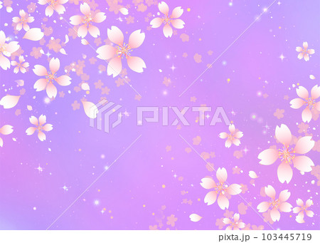 桜　ピンクと紫の和風背景 103445719