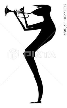 Trumpet Solo Vector Silhouette Stock Illustration - Download Image