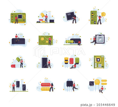 Microchip Icons Set 103446649