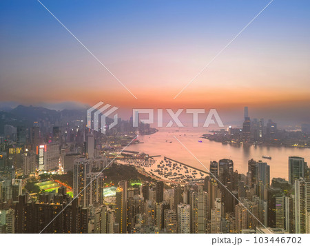 May 29 2023 Hong Kong Cityscape, View from Red Incense Burner Summit 103446702