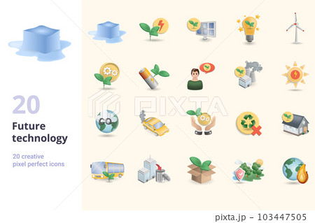 Global warming set. Creative icons: melting, green energy, ecology solution, wind energy, environmental engineering, energy saving, think green, green factory, solar energy, carbon emission, air Global warming set. Creative icons: melting, green energy, ecology solution, wind energy, environmental engineering, energy saving, think green, green factory, solar energy, carbon emission, air 103447505
