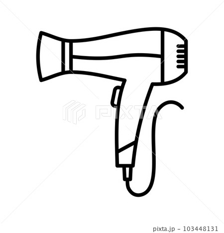 Hair dryer icon. Hair drying symbol isolated on white background. 103448131