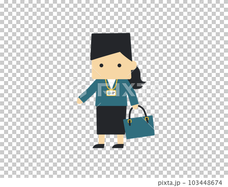 デフォルメ ビジネス人物イラスト 女性 103448674