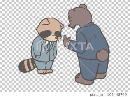 A raccoon scolded by his boss A raccoon scolded by his boss 103448769