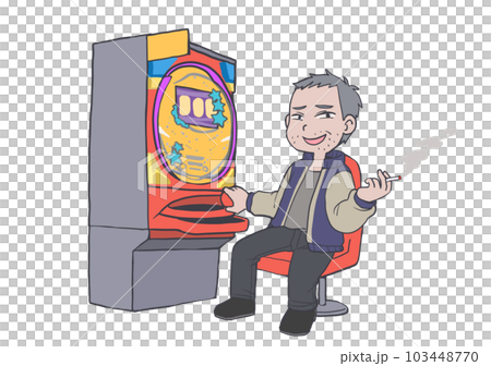 uncle playing pachinko uncle playing pachinko 103448770