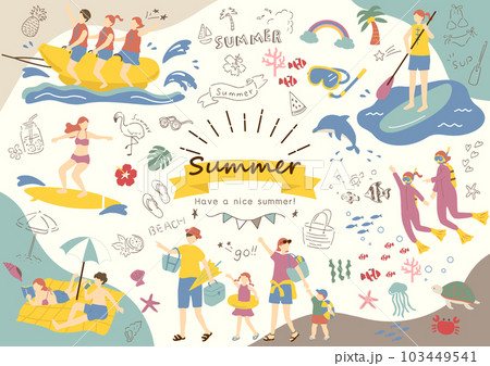 マリンスポーツを楽しむ人達 103449541