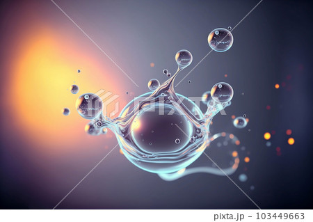 Cosmetic essence glittering molecule bubble....のイラスト素材 [103449663] - PIXTA