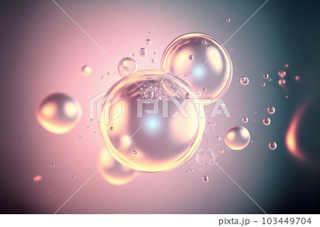 Cosmetic essence glittering molecule bubble....のイラスト素材 [103449704] - PIXTA