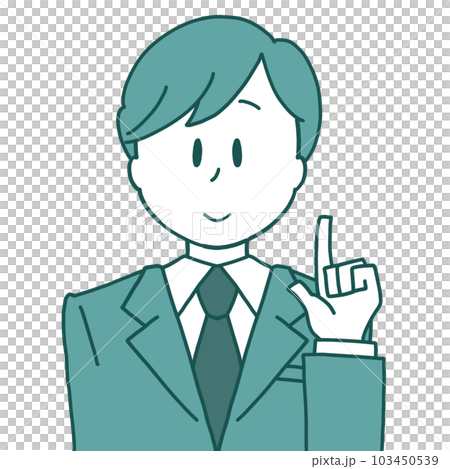 人差し指を立てるビジネスマンのイラスト 103450539