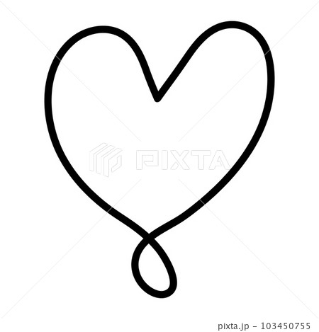 Black doodle heart. Scribble love sign icon....のイラスト素材 [103450755] - PIXTA