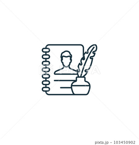 Authorship icon. Monochrome simple sign from intellectual property collection. Authorship icon for logo, templates, web design and infographics. 103450902