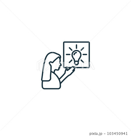 Idea presentation icon. Monochrome simple sign from idea collection. Idea presentation icon for logo, templates, web design and infographics. 103450941