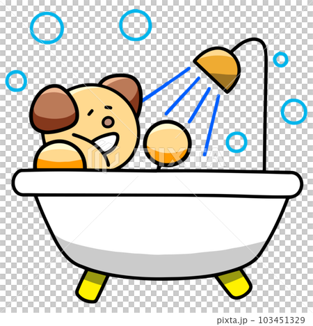 洗澡時間狗的插圖 洗澡時間狗的插圖 103451329