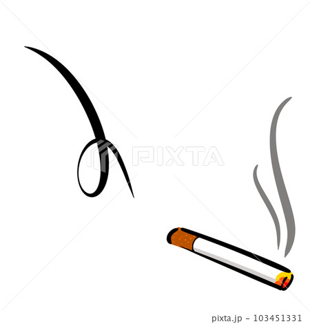 危ない火のついたタバコのポイ捨て 103451331