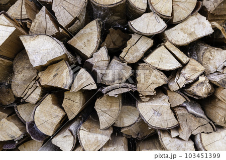 Closed up pile of firewood background. 103451399