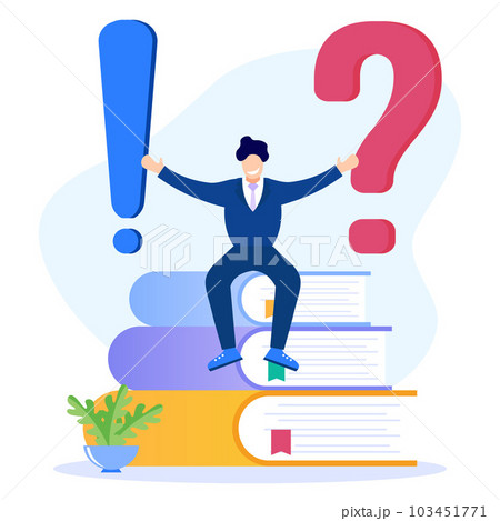 Illustration vector graphic cartoon character of question and answer 103451771