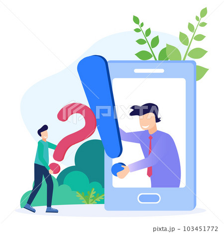 Illustration vector graphic cartoon character of question and answer 103451772