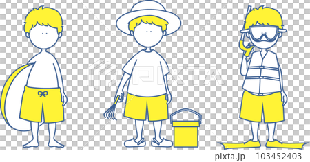 男の子　海　イラスト 103452403