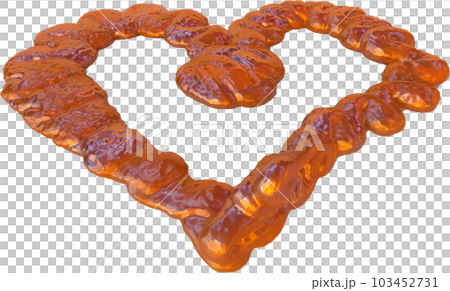 A Delicate Liquid Caramel Heart Candy on Transparent Background A Delicate Liquid Caramel Heart Candy on Transparent Background 103452731
