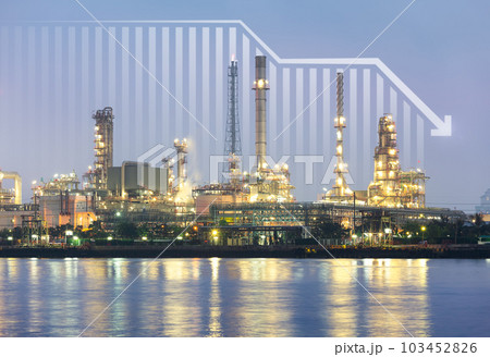 Oil gas refinery or petrochemical plant with concept of business. 103452826