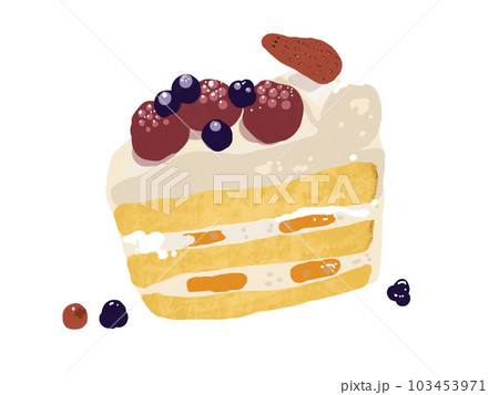 ベリーの乗ったショートケーキ 103453971