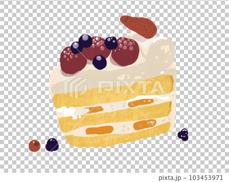 ベリーの乗ったショートケーキ 103453971