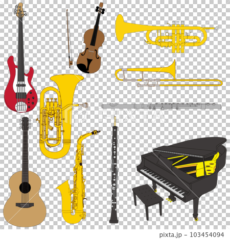 Illustration set of musical instruments 103454094