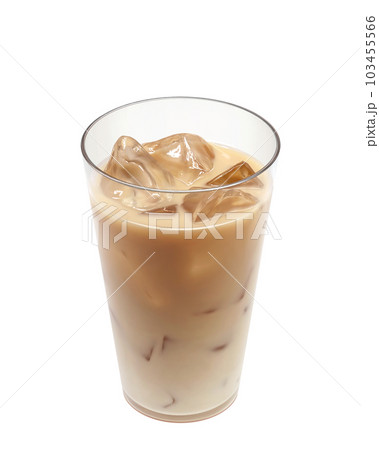 グラスに入ったカフェオレのイラスト リアル グラスに入ったカフェオレのイラスト リアル 103455566