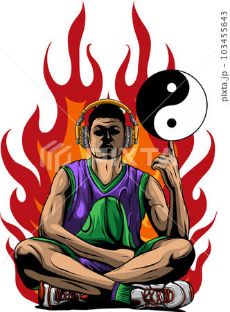 vector illustration of a basketball player design 103455643