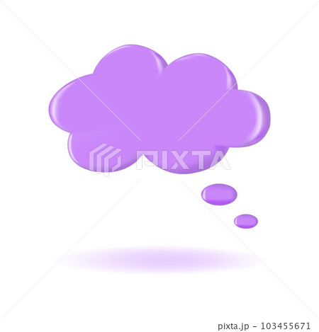 3D render violet retro speech bubble, talk cloud 103455671