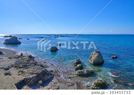 神奈川県三浦郡葉山町の森戸神社の裏から西側の眺望 103455733