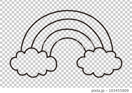 彩虹和雲彩的手繪矢量插圖/線條畫/感覺夏天的插圖 彩虹和雲彩的手繪矢量插圖/線條畫/感覺夏天的插圖 103455809