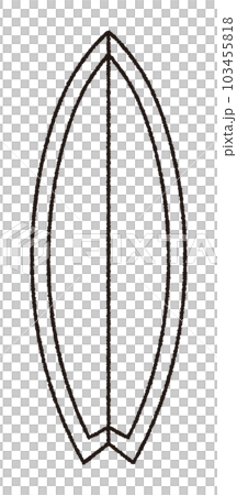 サーフボードの手書きベクターイラスト／線画／夏を感じるイラスト 103455818