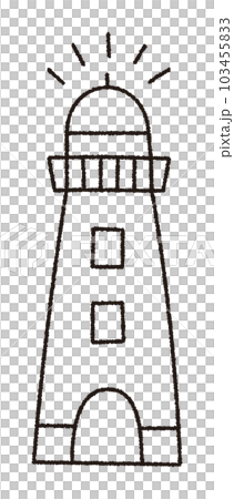 灯台の手書きベクターイラスト／線画／夏を感じるイラスト 103455833