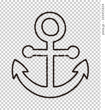 錨手繪矢量圖/線描/感覺夏天的插圖 103455834