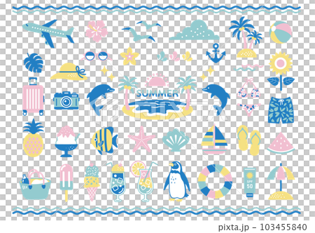 夏天和海灘插圖集 夏天和海灘插圖集 103455840